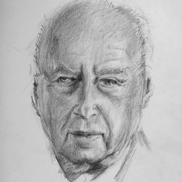 Yitzhak Rabin portrait, Graphite on paper-דיוקן יצחק רבין